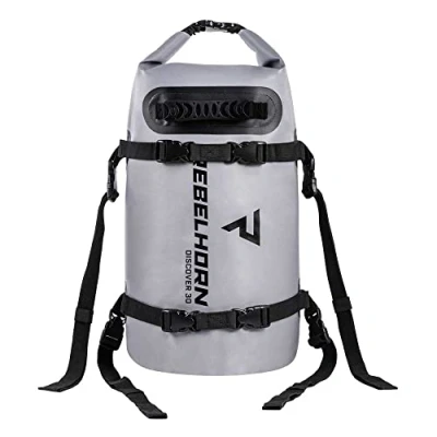Image of REBELHORN Rollbag Discover 30L For Motorcycle Durable Waterproof Easy To Clean Material Tarpaulin 500D Tight Closure Ergonomic Handle Reflective Elements