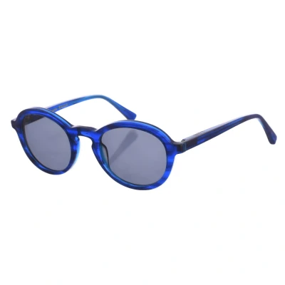 Image of Zen Unisex Z427 Round Shape Acetate Sunglasses Dark Blue One Size