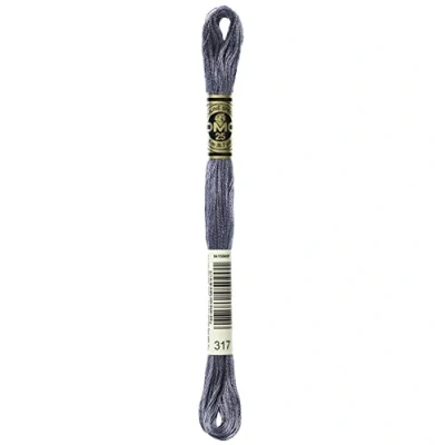 Image of DMC 117 317 Mouline Stranded Cotton Six Strand Embroidery Floss Thread, Pewter Gray, 8.7 Yard