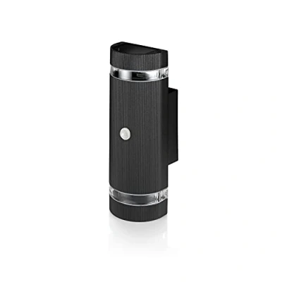 Image of Auraglow PIR Motion Sensor Double Up &amp; Down Outdoor Wall Security Light Black Fitting Only