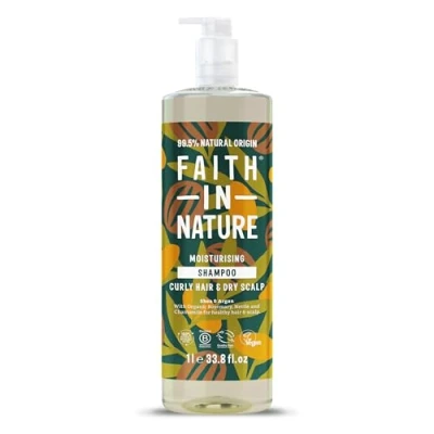 Image of Faith In Nature 1L Natural Shea &amp; Argan Shampoo, Moisturising for Curly Hair Dry Scalp, Vegan Cruelty Free, No SLS, Silicones or Parabens, Family Sized