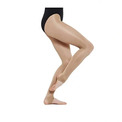 Image of Silky shimmer stirrup ballet tights junior sizes light toast 5 7 years