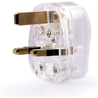 Image of Mr. Gadget&#039;s Solutions® Mains Power UK 3 Pin Fused Plug 5A Transparent Rewireable Clear PAT Testing 500W Appliance