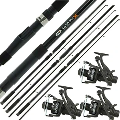 Image of 3 NGT CARP MAX 12FT 2PC COARSE FISHING ROD XPR 6000 REEL SET UP