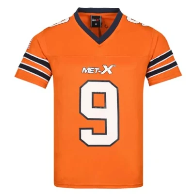 Image of Mens Oversized T Shirt American Football Style Top Jersey 100% Polyester Team (Orange, 3XL)