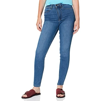 Image of Wrangler Women&#039;s High Rise Skinny Jeans, Marine Blue, 30W / 32L