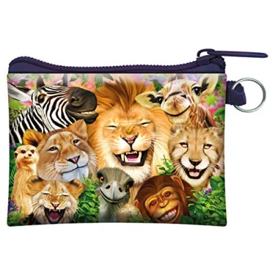 Image of 3D LiveLife Coin Purse Safari Smiles from Deluxebase. Lenticular Wild Animal Purse. Cash, and Card Holder with Secure Zip Featuring Artwork Licensed Renowned Michael Searle