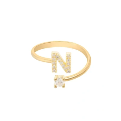 Image of Latelita Womens Initial Ring Gold N Yellow Sterling Silver One Size