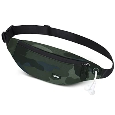 Image of Waterproof Bumbags Running Belt Ligthweight Pouch Waist Packs Breathale Cycling Bum Bag Hiking Travel Dog wolking for Women Men Ladies Boys (CamoGreen)