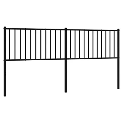Image of vidaXL Black Metal Headboard Classic Style Bedroom Accessory, Constructed with Durable Powder Coated Steel, Suitable for 180cm Wide Mattress, Assembly Required