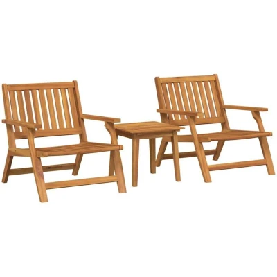 Image of vidaXL Garden Chairs with Table 3 pcs Solid Wood Acacia