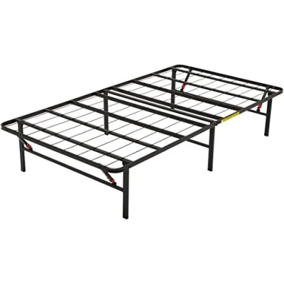 Image of Amazon Basics Foldable Platform Bed Frame Tool Free Assembly Under Storage 90 x 200 cm, Black, 14&quot;