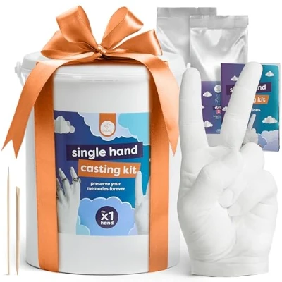 Image of Chuckle 3D Single Hand Casting Kit Edition, DIY Sculpture for All Ages, Personalized Keepsake, Ring Holders, Perfect Birthdays, Mother’s Day, Special Milestones, Unique Gift.