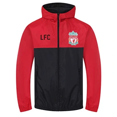 Image of Liverpool FC Official Football Gift Boys Shower Jacket Windbreaker 2 3 Yrs Red