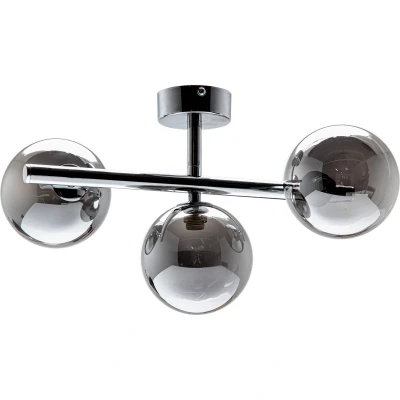 Image of Luna Globe Ceiling Light, Chrome, 3x G9