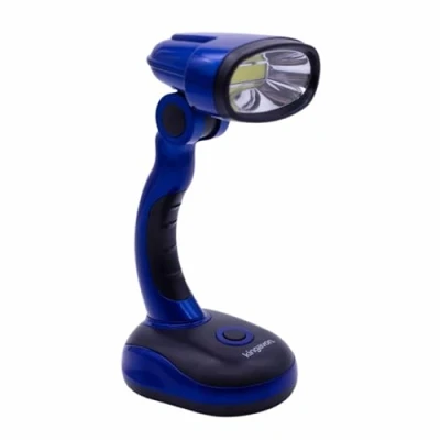 Image of Garden Mile Blue Portable Desk Lamp Battery Powered 12 White Led Light Table Flexible Cordless Wireless Bedside Lamps Modern Lighting for Camping Home Office Computer