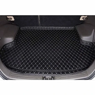 Image of Tailored Leather Boot Liner Mats for Porsche Boxster 981 2004 2017, Custom Waterproof Non slip Car Rear Trunk Mat Pad Protector Guard Tray with Raised Edges,G/BlackBeige