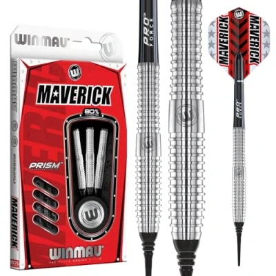 Image of WINMAU Maverick 20 Gram Professional Softip Tungsten Darts Set with Flights and Stems (Shafts)