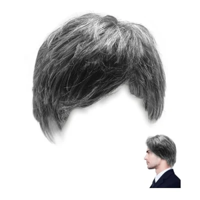 Image of XNIVUIS Grandpa Wigs,Men&#039;s Wigs,Old Men&#039;s Wigs,Funny Mans Wigs,Grandpa Accessories,Old Costume Accessories,Fancy Dress Wigs for Halloween Carnivals Parties Cosplay (B)
