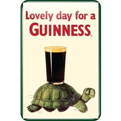 Image of Guinness Metal Sign With Tortoise Design (20Cm X 30Cm)