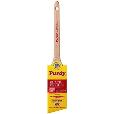 Image of Purdy 144024020 Adjutant Natural Bristle Angular Trim Brush, Black, 2&quot;