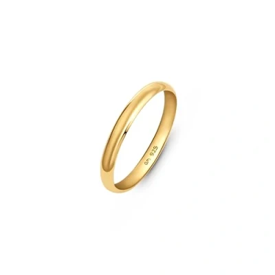 Image of Amberta Wedding Ring For Women in Gold Plated 925 Sterling Silver Mens Rings Band: 2.5 mm Size V