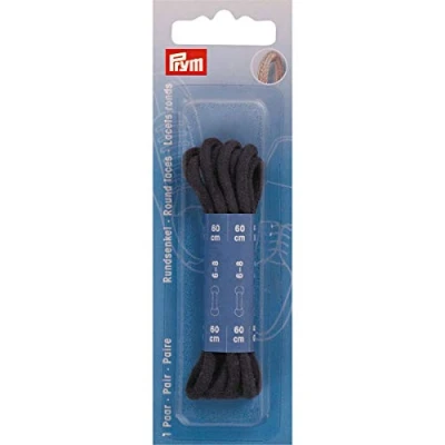 Image of Prym Round Laces, Navy Blue, 60 cm x Ø 3 mm, Marine, 2 Stück