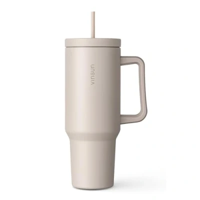 Image of Vinsun Tumbler with Straw and Lid 40oz Stainless Steel Travel Mug 1200ml, Double Walled Insulated Thermal for Hot &amp; Cold Drinks Coffee Handle