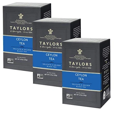Image of Taylors of Harrogate Ceylon Tea 20 Indivdiually Wrapped &amp; Tagged Bags (Pack 3)