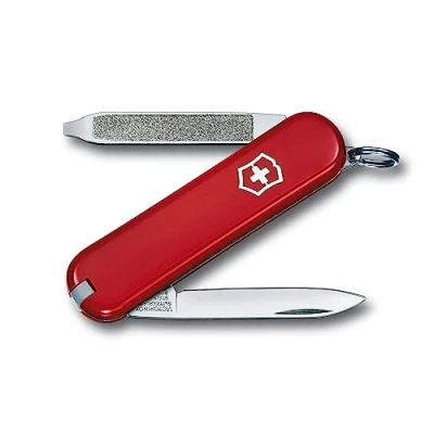 Image of Victorinox Escort Swiss Army Pocket Knife, Medium, Multi Tool, 6 Functions, Nail File, Screwdriver, Red