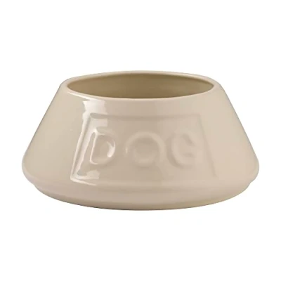 Image of Mason Cash Cream Non Tip Lettered Dog Bowl 21cm