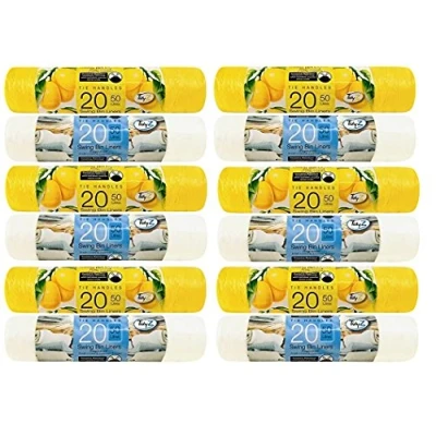 Image of Tidyz 6 (240 Liners) X Strong Tie Handles 50 Litres Fragranced Swing Bin Liners Drawstring Refuse Sacks Bags 20 Citrus Lemon &amp; Fresh Linen Summer Breeze Ideal For Kitchen, bedroom, bathroom etc