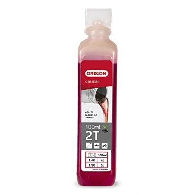Image of Oregon 2 Stroke Engine Oil, Self Mixing Partly Synthetic Mineral Clean Burning, Low Ash Lubricant, Protects &amp; Improves Performance, 2T, 100ml Bottle (O10 6365)