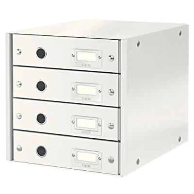 Image of Leitz Drawer Cabinet, 4 Drawers, A4, Click and Store Range 60490001 White