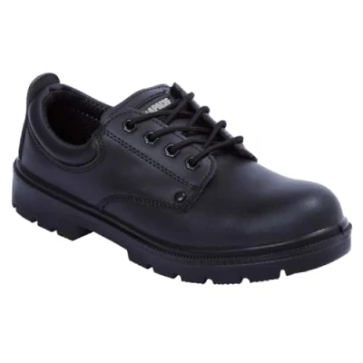 Image of Apache Ap306 Safety Shoe Size 6 Black Leather Steel Toe Cap Water Resistant Midsole Protection S3 and SRA Approved