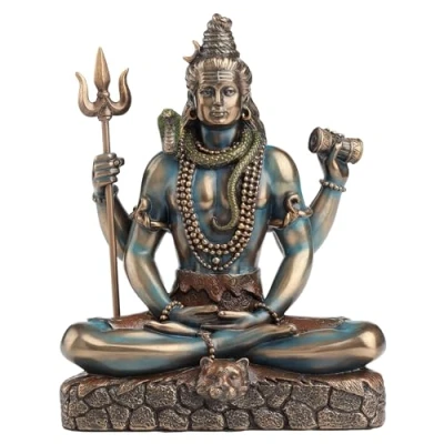 Image of Veronese Design Hindu God Shiva Lord of Divine Energy Holding Trident and Damaru Statue