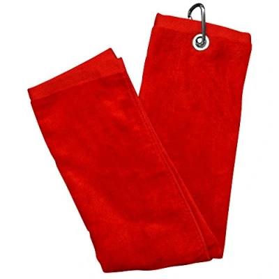 Image of Longridge Luxury 3 Fold Golf Towel Red,