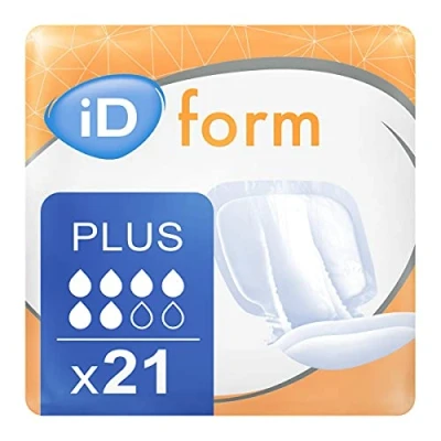 Image of iD Expert Form Disposable Extra Plus Incontinence Pads, Men&#039;s and Women&#039;s, Briefs, Anti Leak Protection, Wetness Indicator, Odour Control, 1500ml, 21 Pads