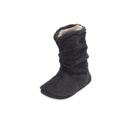 Image of Polar Mens Slipper Sherpa Boots Memory Foam Indoor Bootie with Anti Slip Rubber Sole Soft, Warm and Fluffy House Ankle Boot Slippers Dark Grey AYC0962/UK9