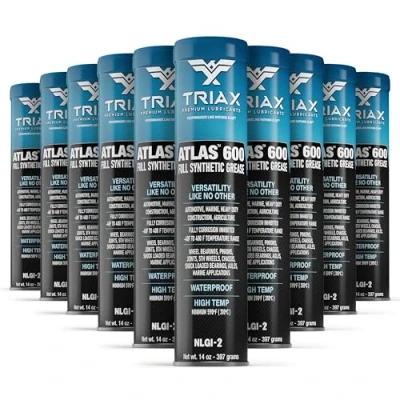 Image of TRIAX Atlas 600 Blue Grease: Full Synthetic, NLGI 2, Heavy Duty, &gt;204C High Temp, Marine, Waterproof, Strong Adhesion, Superior EP, Ideal for Wheel Bearings &amp; Load Applications