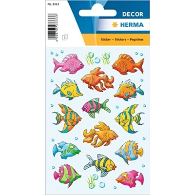 Image of HERMA 3333 Stickers Fish Sea Small Large, 42 Pieces, Animal with Motif, Children&#039;s Labels for Photo Album, Diary, Poetry Scrapbooking, Birthday Decoration, Letters, DIY Crafts