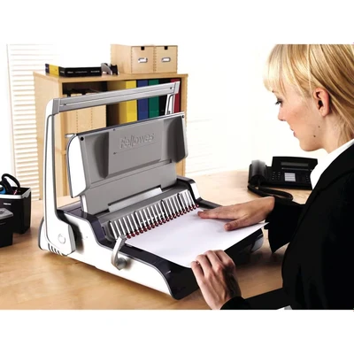 Image of Fellowes Grey Quasar+ 500 Manual Comb Binding Machine 5627701
