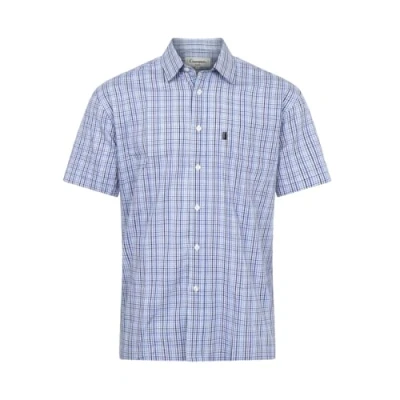 Image of Champion Mens Poole Country Casual Short Sleeve Shirt Blue L