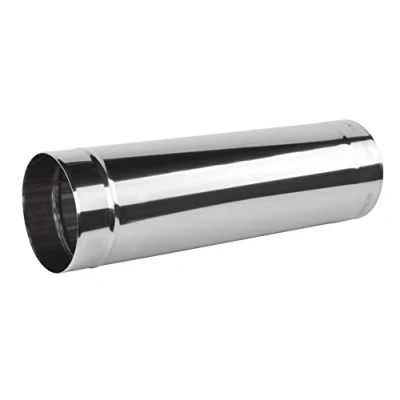 Image of Single Wall Stainless Steel Rigid Pipe 80mm Inside Diameter/Length 1 Meter Chimney Flue Liner Round Ventilation Ducting Tube KJ01/80mm
