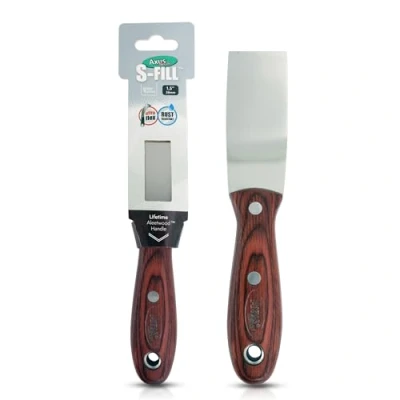 Image of Axus Decor S Fill (Grey Series) Stainless Steel Flexible Filling Knife, Filler Knife Putty for Professional &amp; DIY Projects Anti Rust Blade and Ergonomic Aleetwood Handle 1.5 Inch/ 38mm