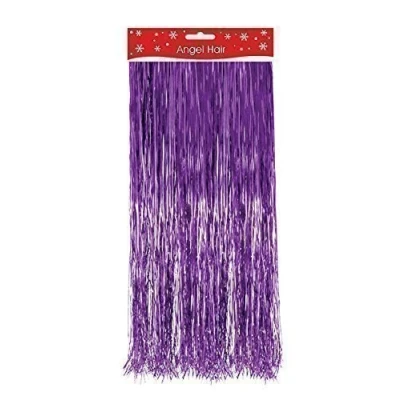Image of The Home Fusion Company Pink/Purple Christmas Xmas Decoration Angel Hair Tinsel Shredded Decorate Tree