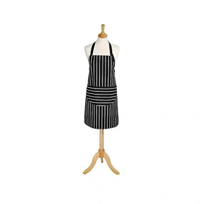 Image of Dexam Rushbrookes Butchers Stripe Medium Apron Slate Grey
