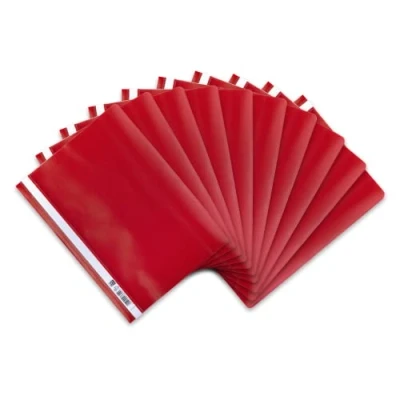 Image of Oxford A4 File Folders Plastic Red Pack of 10