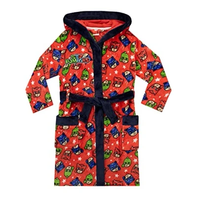 Image of PJ Masks Girls Dressing Gown Red 5 6 Years