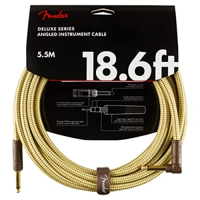 Image of Fender Deluxe Series Instrument Cable 18.6 ft STR/ANG Tweed,990820082